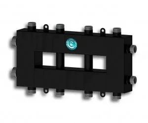 Распределительный коллектор с гидрострелкой Север Компакт+ (5 контуров) до 50 кВт, 1 1/4" x 1", универсальный для системы отопления