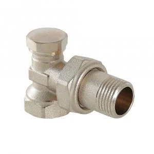 Клапан настроечный радиаторный 3/4" вн-нар VALTEC угловой / Регулирующий вентиль на обратку для подключения радиатора отопления с полусгоном