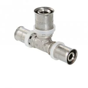 Тройник 20х20х16 мм VALTEC для труб из сшитого полиэтилена и металлопластиковых 16(2,0), 20(2,0) / Пресс-фитинг переходной