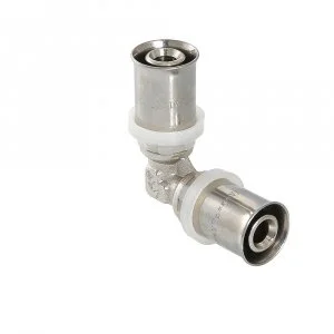 Пресс-угольник для металлопластиковых труб и сшитого полиэтилена 26 (3,0) VALTEC / Пресс-фитинг угловой для соединения труб под углом 90 градусов