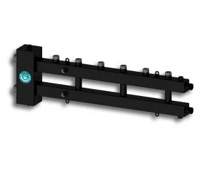 Распределительный коллектор с гидрострелкой Север М4 (4 контура) до 70 кВт, 1 1/4" x 1" для котла отопления и насосных групп, квадратный профиль