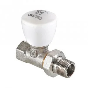 Клапан радиаторный прямой 1/2" вн.-нар. Kvs 0,4-1,8 VALTEC ручной / Компактный регулирующий вентиль ДУ 15 для радиатора отопления с полусгоном