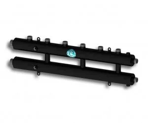 Универсальный распределительный коллектор Север R-КМ4 (4 контура) до 70 кВт, 1 1/4" x 1" для котла отопления и насосных групп, круглый профиль