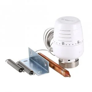 Термоголовка 20-60 C М30x1,5 VALTEC жидкостная, с выносным накладным датчиком / Термостатическая головка на насосно-смесительный узел теплого пола