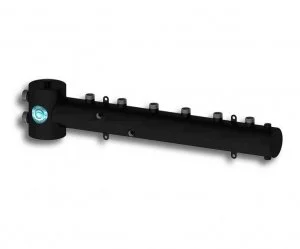 Распределительный коллектор с гидрострелкой Север R-Т3 (3 контура) до 50 кВт, 1 1/4" x 1" для котла отопления и насосных групп, круглый профиль