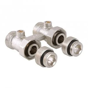 Узел нижнего подключения 1/2"х 3/4" Евроконус с адаптером на 1/2" VALTEC прямой для радиатора, межосевое расстояние 50 мм