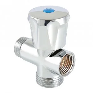 Кран-тройник для воды 1/2"х3/4"х1/2" нар-нар-вн VALTEC латунный, арт. VT.255.N.04 / Для подключения смесителя, стиральной и посудомоечной машины