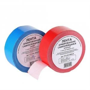 Клейкая лента армированная 48 мм х 50 м, красная ТИЛИТ / Монтажный скотч для герметичного соединения теплоизоляции, труб из вспененного полиэтилена