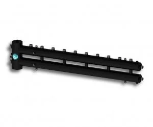 Распределительный коллектор с гидрострелкой Север R-М6 (6 контуров) до 70 кВт, 1 1/4" x 1" для котла отопления и насосных групп, круглый профиль