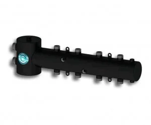 Распределительный коллектор с гидрострелкой Север R-Т4 (4 контура) до 50 кВт, 1 1/4" x 1" для котла отопления и насосных групп, круглый профиль