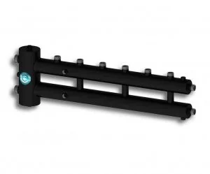 Распределительный коллектор с гидрострелкой Север R-М4 (4 контура) до 70 кВт, 1 1/4" x 1" для котла отопления и насосных групп, круглый профиль