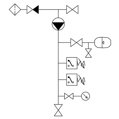 Схема подключения насоса с гидроаккумулятором