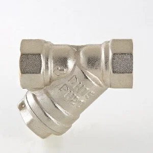 ᐉ Фильтр косой сетчатый 1"ВР VALTEC с сеткой 500 мкм, латунный никелированный, 20 бар / Грязевик грубой очистки воды ДУ20 со сливной пробкой ✔️ фото | ⏩ Pro-Greem