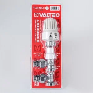 ᐉ Комплект терморегулирующий угловой 1/2"x3/4" Евроконус VALTEC для подключения радиатора отопления ✔️ фото | ⏩ Pro-Greem