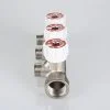 ᐉ Коллектор латунный 3/4" х 4 выхода 1/2" нар.р., с регулирующими вентилями VALTEC / Распределительная гребенка на 4 контура для водоснабжения VTc.570.N.0504 ✅ фото | VALTEC ⭐ Pro-Greem