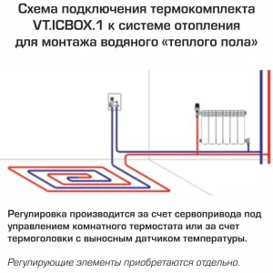ᐉ Модуль теплого пола ICBOX-1 (термоклапан и терморегулятор) 15-45С VALTEC 3/4" нар.р. / Для подключения 1 петли ТП до 15 кв.м к отоплению без гребенки ✔️ фото | ⏩ Pro-Greem