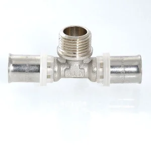 ᐉ Тройник 26 мм х 3/4" нар.р. х 26 мм для труб 26(3,0) из сшитого полиэтилена и металлопластика VALTEC / Пресс-фитинг под резьбовое соединение ✔️ фото | ⏩ Pro-Greem