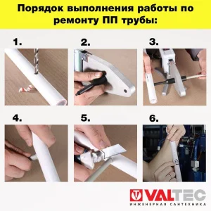 ᐉ Сварочный ремкомплект для ПП труб с повреждением до 8-9 мм VALTEC / Инструмент для ремонта полипропиленового трубопровода ✔️ фото | ⏩ Pro-Greem