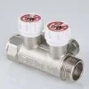 ᐉ Коллектор латунный 1" x 4 выхода 3/4" (евроконус) с регулирующими вентилями VALTEC / Распределительная гребенка на 4 контура для водоснабжения VTc.570.NE.0604 ✅ фото | VALTEC ⭐ Pro-Greem
