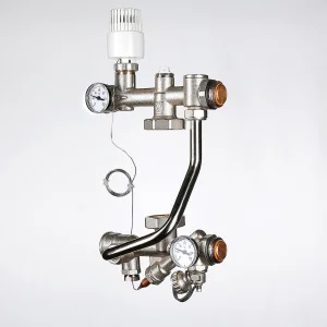 ᐉ Насосно-смесительный узел с термоголовкой VALTEC TECHNOMIX без насоса (монтажная длина 130 мм) / Модуль для подключения к коллектору теплого пола ✔️ фото | ⏩ Pro-Greem