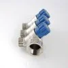 ᐉ Коллектор с регул. вентилями 1"x 3 выхода 1/2" нар.р. VALTEC латунный с красными и синими ручками / Распределительная гребенка для воды, отопления VTc.560.N.0603 ✅ фото | VALTEC ⭐ Pro-Greem