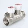 ᐉ Коллектор латунный 1" x 4 выхода 3/4" (евроконус) с регулирующими вентилями VALTEC / Распределительная гребенка на 4 контура для водоснабжения VTc.570.NE.0604 ✅ фото | VALTEC ⭐ Pro-Greem