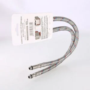 ᐉ Гибкая подводка для смесителя (2 шт по 40 см) 1/2"xM10 гайка-штуцер VALTEC / Комплект шлангов для подключения холодной и горячей воды к сантехнике ✔️ фото | ⏩ Pro-Greem