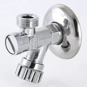 ᐉ Вентиль 1/2" нр х М10 с фильтром для подкл. смесителя с жесткой подводкой VALTEC (латунный хромированный, с декоративной чашей) ✔️ фото | ⏩ Pro-Greem