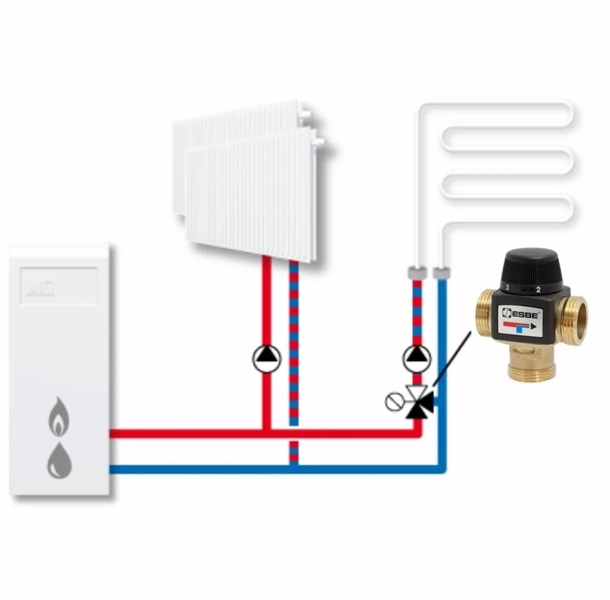 ᐉ ESBE VTA572 (31702500) t 30-70 C, 1" нар.р., Kvs 4,5 / Термостатический смесительный клапан трехходовой DN25 для системы радиаторного отопления 31702500 ✅ фото | Esbe ⭐ Pro-Greem