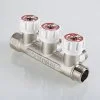 ᐉ Коллектор латунный 3/4" x 3 выхода 1/2" нар.р. с регулирующими вентилями VALTEC / Распределительная гребенка на 3 контура для водоснабжения VTc.570.N.0503 ✅ фото | VALTEC ⭐ Pro-Greem