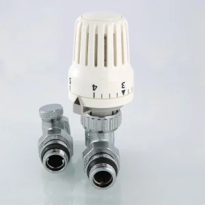 ᐉ Комплект терморегулирующий прямой 1/2"x1/2" VALTEC с жидкостная термоголовкой для подключения радиатора отопления ✔️ фото | ⏩ Pro-Greem