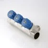 ᐉ Коллектор с регул. вентилями 3/4"x 3 выхода 1/2" нар.р. VALTEC латунный с красными и синими ручками / Распределительная гребенка для воды, отопления VTc.560.N.0503 ✅ фото | VALTEC ⭐ Pro-Greem