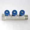 ᐉ Коллектор с регул. вентилями 1"x 2 выхода 1/2" нар.р. VALTEC латунный с красными и синими ручками / Распределительная гребенка для воды, отопления VTc.560.N.0602 ✅ фото | VALTEC ⭐ Pro-Greem