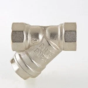 ᐉ Фильтр косой сетчатый 1 1/2"ВР VALTEC с сеткой 800 мкм, латунный никелированный, 16 бар / Грязевик грубой очистки воды ДУ40 со сливной пробкой ✔️ фото | ⏩ Pro-Greem