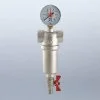 ᐉ Фильтр самоочищающийся промывной 1/2" ВР VALTEC с манометром и сливным краном / Каскадный грязевик ДУ15 для грубой очистки воды с 2-я сетками VT.389.N.04 ✅ фото | VALTEC ⭐ Pro-Greem