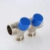 ᐉ Коллектор с регул. вентилями 1"x 3 выхода 3/4" Евроконус VALTEC латунный с красными и синими ручками / Распределительная гребенка для воды, отопления VTc.560.NE.060503 ✅ фото | VALTEC ⭐ Pro-Greem