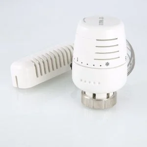 ᐉ Термоголовка для радиатора М30x1,5 VALTEC с выносным датчиком, жидкостная (диапазон регулировки 6.5-28 градусов) на батарею отопления и коллекторы ✔️ фото | ⏩ Pro-Greem