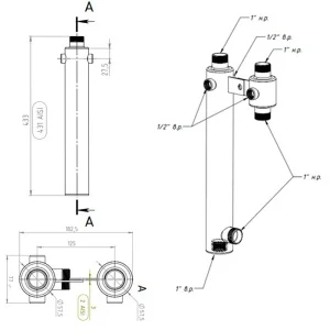 ᐉ Основание насосной группы Север R-S до 25 кВт, 1" вн-нар под циркуляционный насос 180 мм и трехходовый смесительный клапан, круглый профиль ✔️ фото | ⏩ Pro-Greem