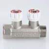 ᐉ Коллектор латунный 1" x 4 выхода 3/4" (евроконус) с регулирующими вентилями VALTEC / Распределительная гребенка на 4 контура для водоснабжения VTc.570.NE.0604 ✅ фото | VALTEC ⭐ Pro-Greem