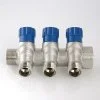ᐉ Коллектор с регул. вентилями 1"x 3 выхода 1/2" нар.р. VALTEC латунный с красными и синими ручками / Распределительная гребенка для воды, отопления VTc.560.N.0603 ✅ фото | VALTEC ⭐ Pro-Greem