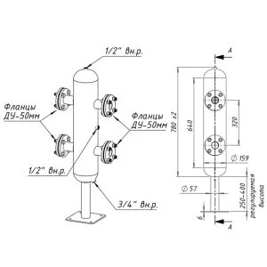 ᐉ Гидрострелка Север 160 (160 кВт) 2" фланцевый, круглый профиль / Гидравлический разделитель для котла, коллектора системы отопления ✔️ фото | ⏩ Pro-Greem