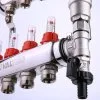 ᐉ Коллектор 5 выходов 3/4" НЕРЖ с регул. клапанами, расходомерами VALTEC 90 С, 9 бар, 1" / Распределительная гребенка для теплого пола, радиаторов VTc.589.EMNX.0605 ✅ фото | VALTEC ⭐ Pro-Greem