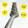 ᐉ Ключ ступенчатый под американку с трещоткой 1/2" - 1 1/4" VALTEC, под 4 диаметра / Инструмент сантехнический для монтажа разъемных резьбовых фитингов AKEY0407R ✅ фото | VALTEC ⭐ Pro-Greem