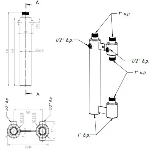 ᐉ Основание насосной группы Север R-P под циркуляционный насос 180 мм до 25 кВт, 1" вн-нар, круглый профиль / Для прямого контура без смесителя ✔️ фото | ⏩ Pro-Greem