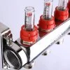 ᐉ Коллектор 6 выходов 3/4" НЕРЖ с регул. клапанами, расходомерами VALTEC 90 С, 9 бар, 1" / Распределительная гребенка для теплого пола, радиаторов VTc.589.EMNX.0606 ✅ фото | VALTEC ⭐ Pro-Greem
