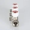 ᐉ Коллектор латунный 3/4" x 3 выхода 1/2" нар.р. с регулирующими вентилями VALTEC / Распределительная гребенка на 3 контура для водоснабжения VTc.570.N.0503 ✅ фото | VALTEC ⭐ Pro-Greem