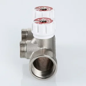 ᐉ Коллектор латунный 1" x 4 выхода 3/4" (евроконус) с регулирующими вентилями VALTEC / Распределительная гребенка на 4 контура для водоснабжения ✔️ фото | ⏩ Pro-Greem