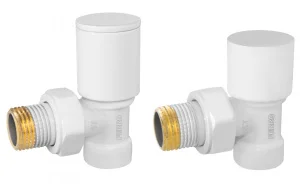 ᐉ Комплект радиаторный Ferro угловой Белый 1/2"н.р.-в.р. с регулировочным и отсекающим клапанами для бокового подключения радиатора отопления ✔️ фото | ⏩ Pro-Greem