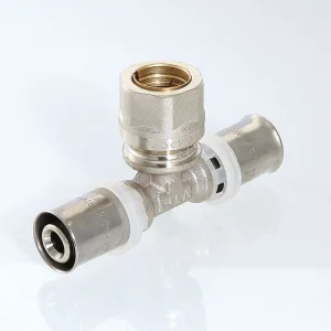 ᐉ Пресс-тройник 20 х 16 х 15 мм (евроконус под обжим металлической трубы) VALTEC / Фитинг для труб из сшитого полиэтилена и металлопласта 16-20(2,0) ✔️ фото | ⏩ Pro-Greem