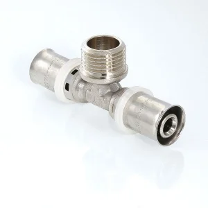 ᐉ Тройник 26 мм х 1/2" нар.р. х 26 мм для труб из сшитого полиэтилена и металлопластика 26(3,0) VALTEC / Пресс-фитинг под резьбовое соединение ✔️ фото | ⏩ Pro-Greem